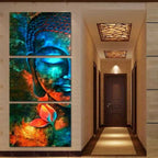 Triptych Buddha Canvas Wall Art, Spray Paint Decor
