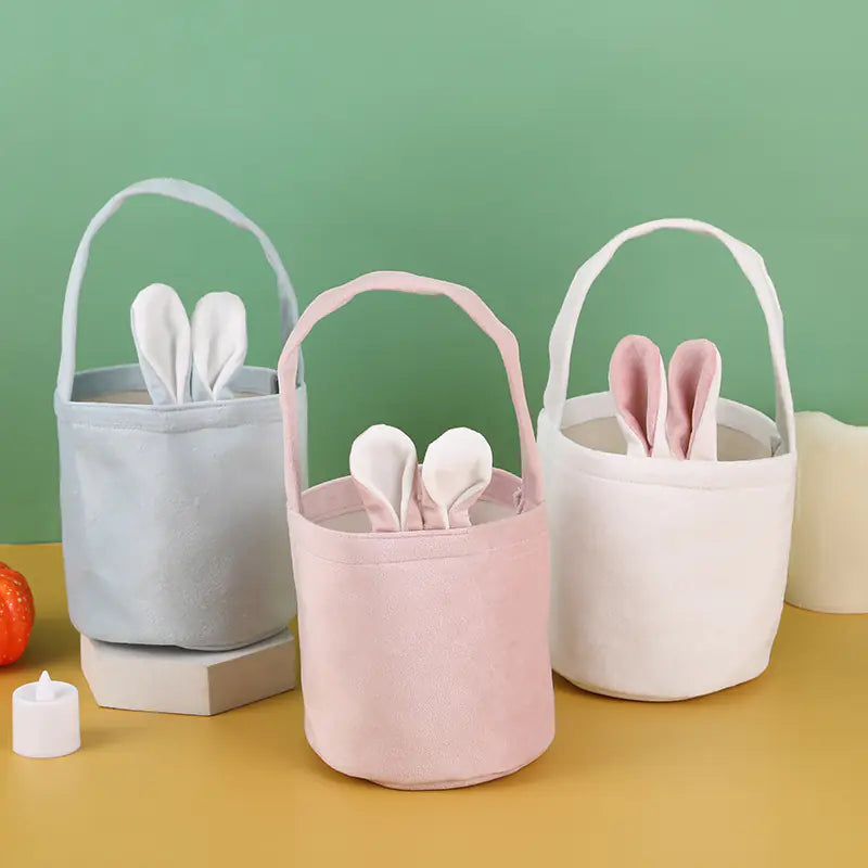 Easter Cartoon Bunny Ears Basket Candy Bags for Kids