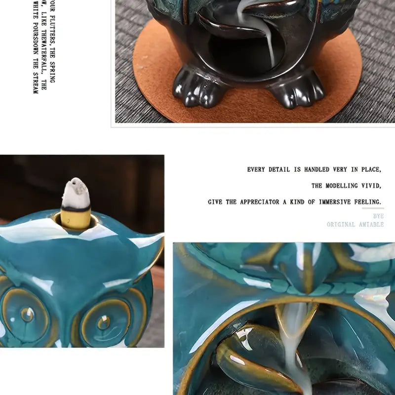 20pcs Backflow Incense Cones with Owl Ceramic Burner