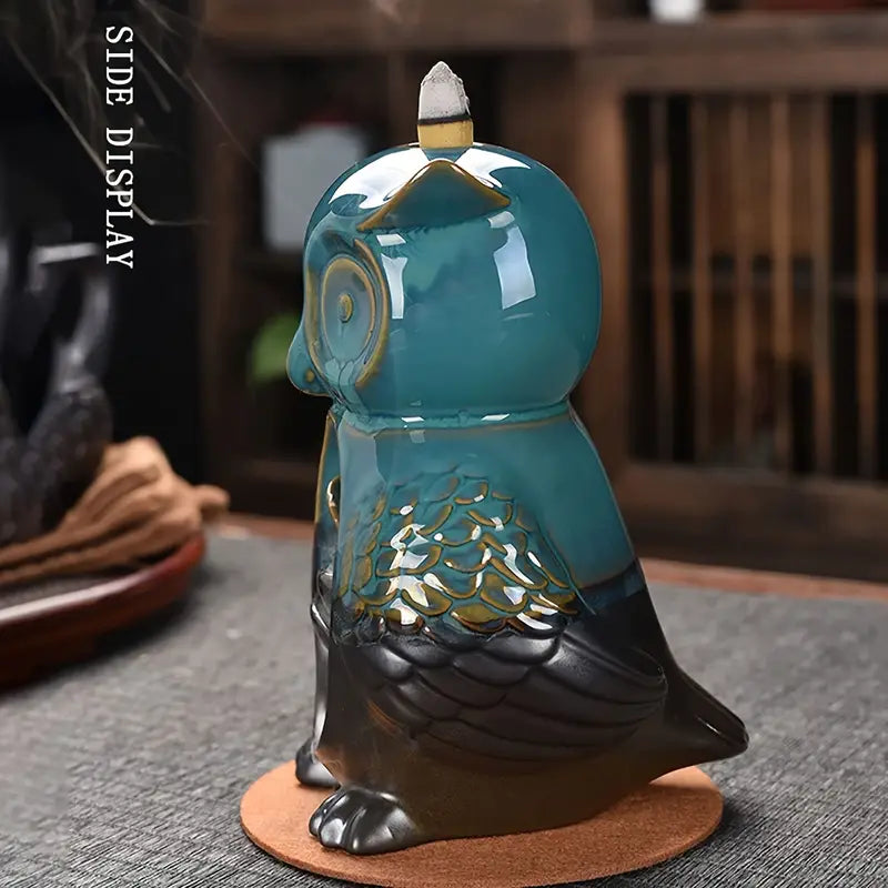 20pcs Backflow Incense Cones with Owl Ceramic Burner
