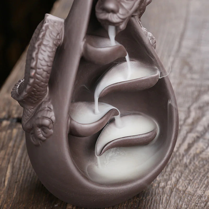 Chinese Dragon Backflow Incense Burner Home Decor