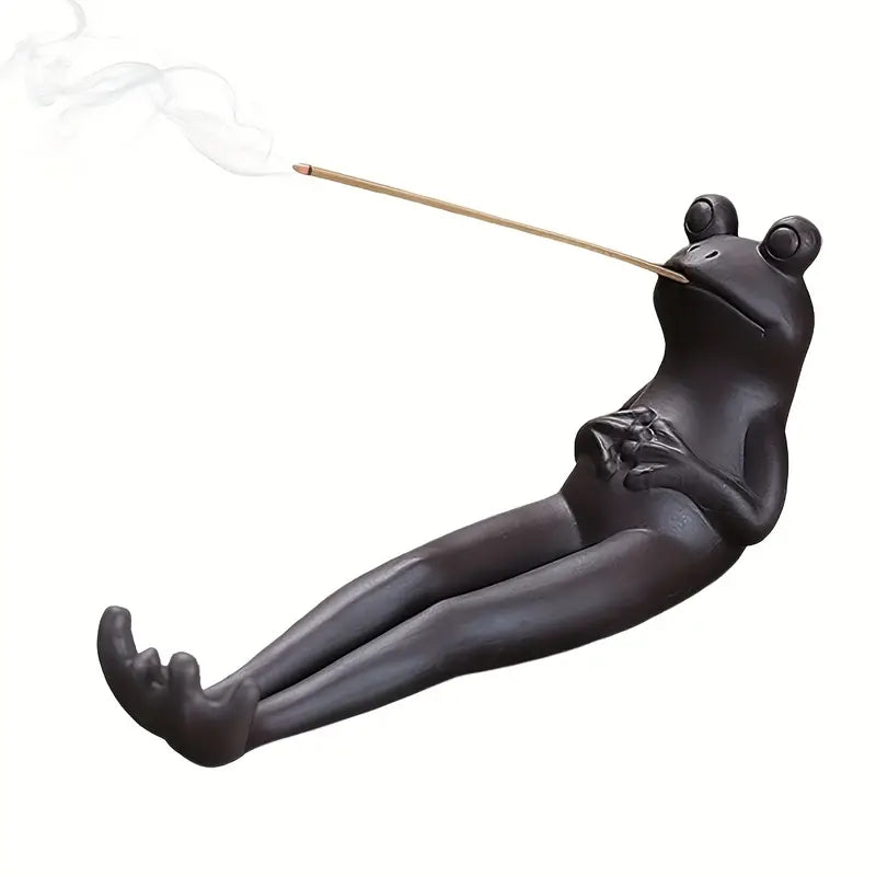 Ceramic Frog Incense Holder for Home and Office Decor