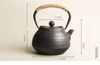 Cast Iron Tea Kettle with Spiral Pattern Design