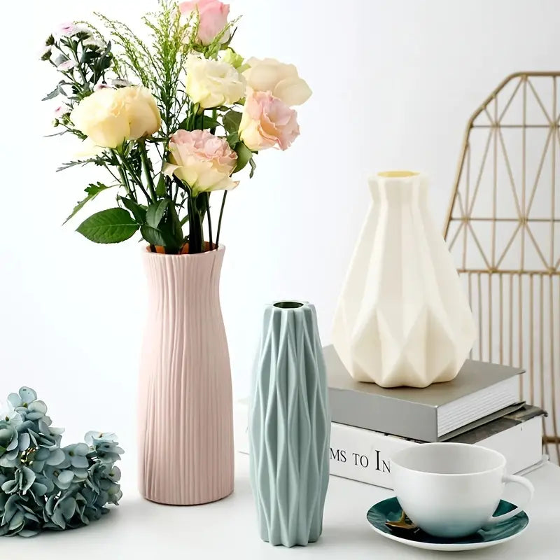 Modern Plastic Flower Vase for Home Decoration (1pc)