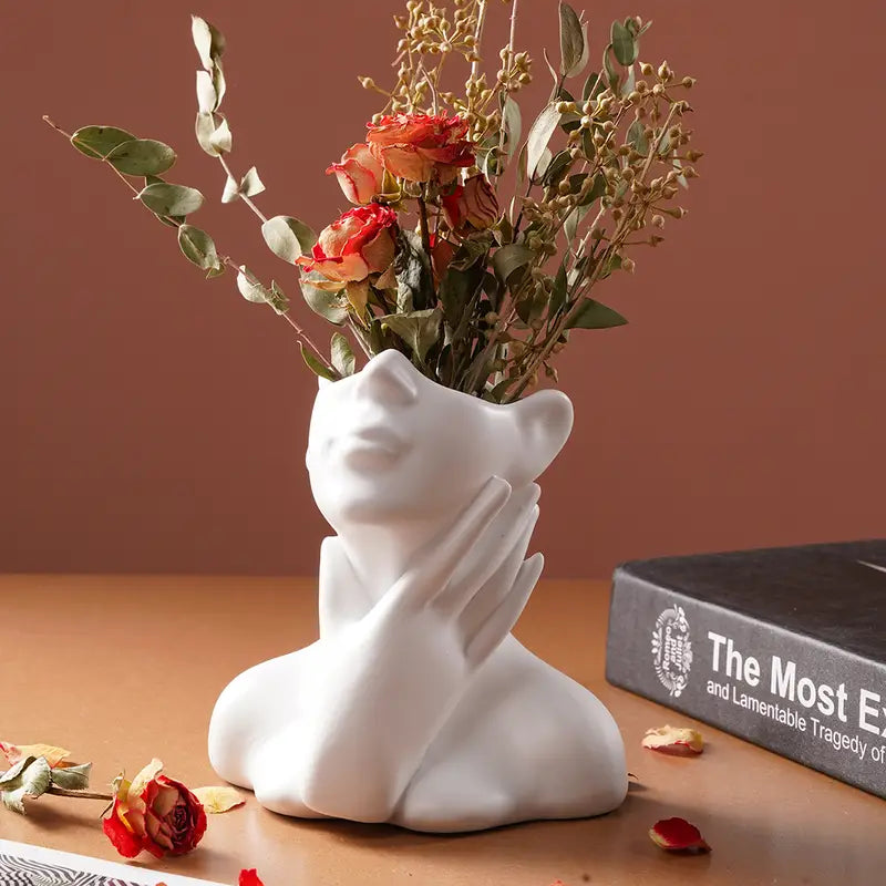 Creative One-Handed Half-Body Portrait Vase (1pc)