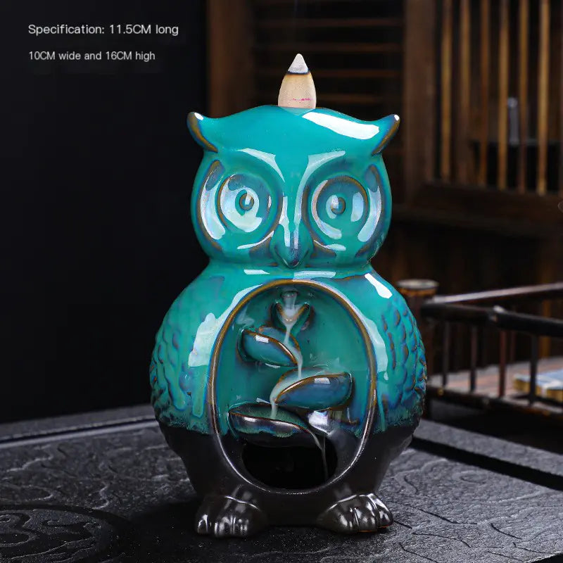 20pcs Backflow Incense Cones with Owl Ceramic Burner
