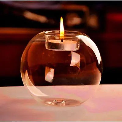 Crystal Lamp and Glass Candle Holder Set