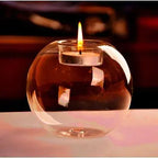 Crystal Lamp and Glass Candle Holder Set