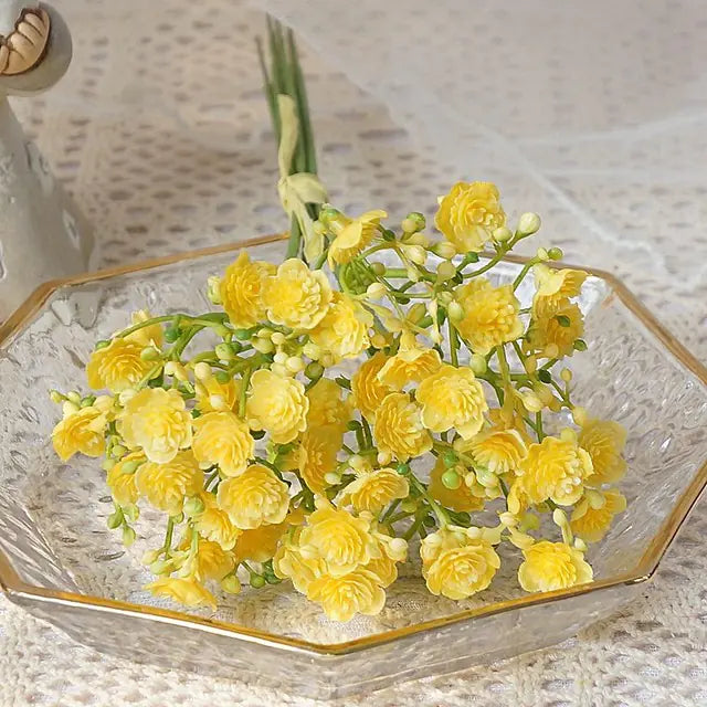 "Simulated Letter 42 with Spring Colors and Star Flowers"