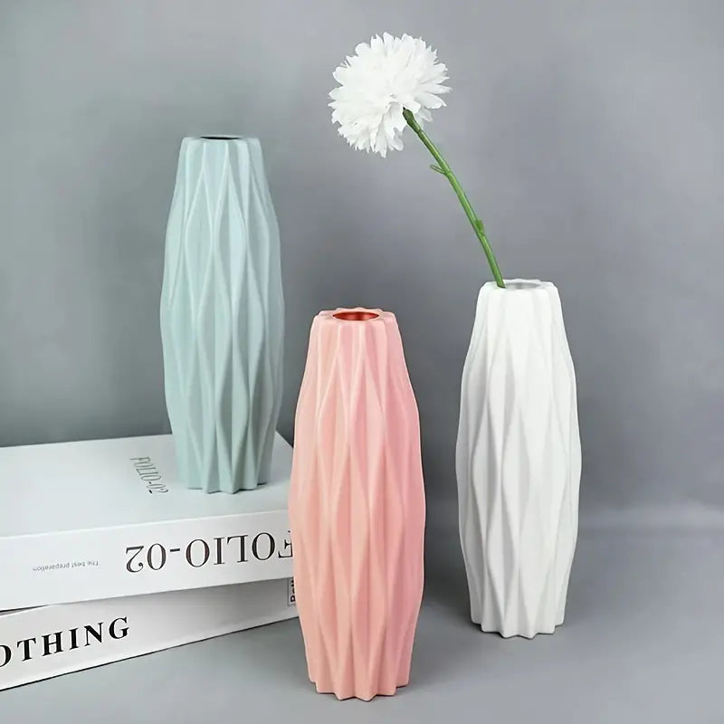 Modern Plastic Flower Vase for Home Decoration (1pc)