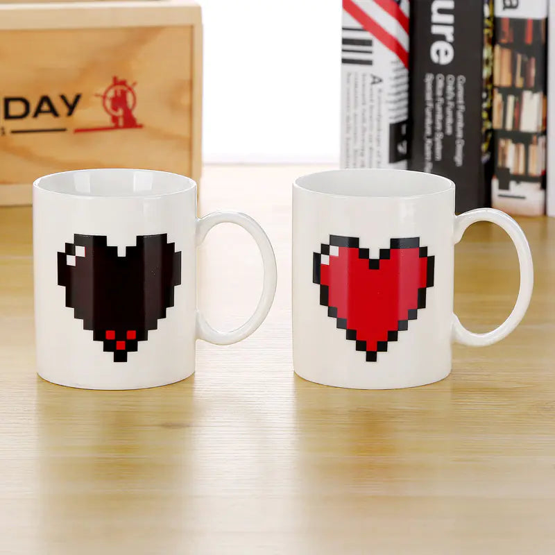 Color Changing Heart Shaped Mosaic Coffee Mug