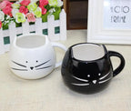 Creative Black and White Cat Ceramic Mug