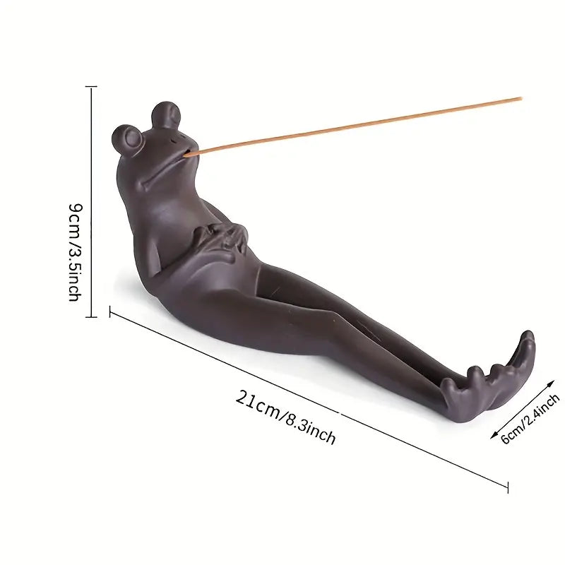 Ceramic Frog Incense Holder for Home and Office Decor