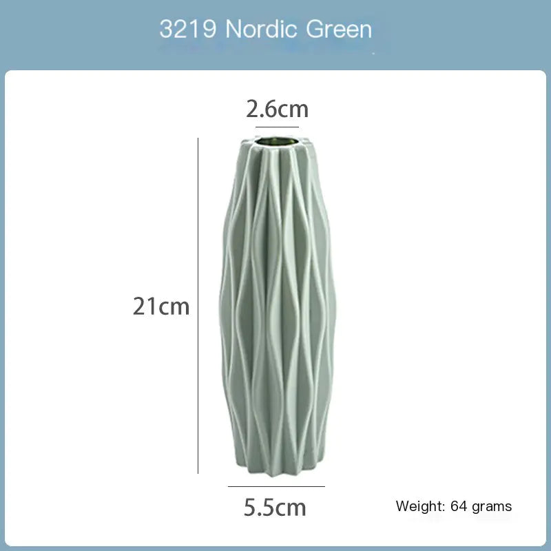 Modern Plastic Flower Vase for Home Decoration (1pc)