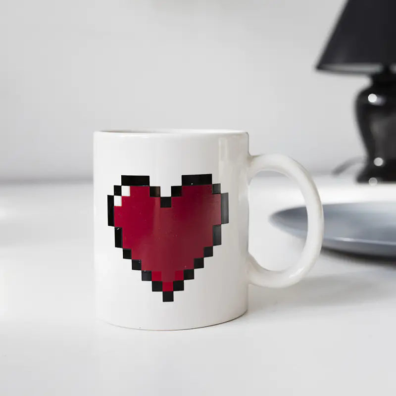 Color Changing Heart Shaped Mosaic Coffee Mug
