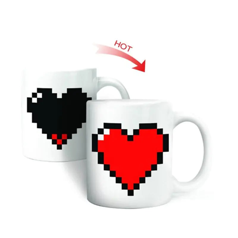 Color Changing Heart Shaped Mosaic Coffee Mug