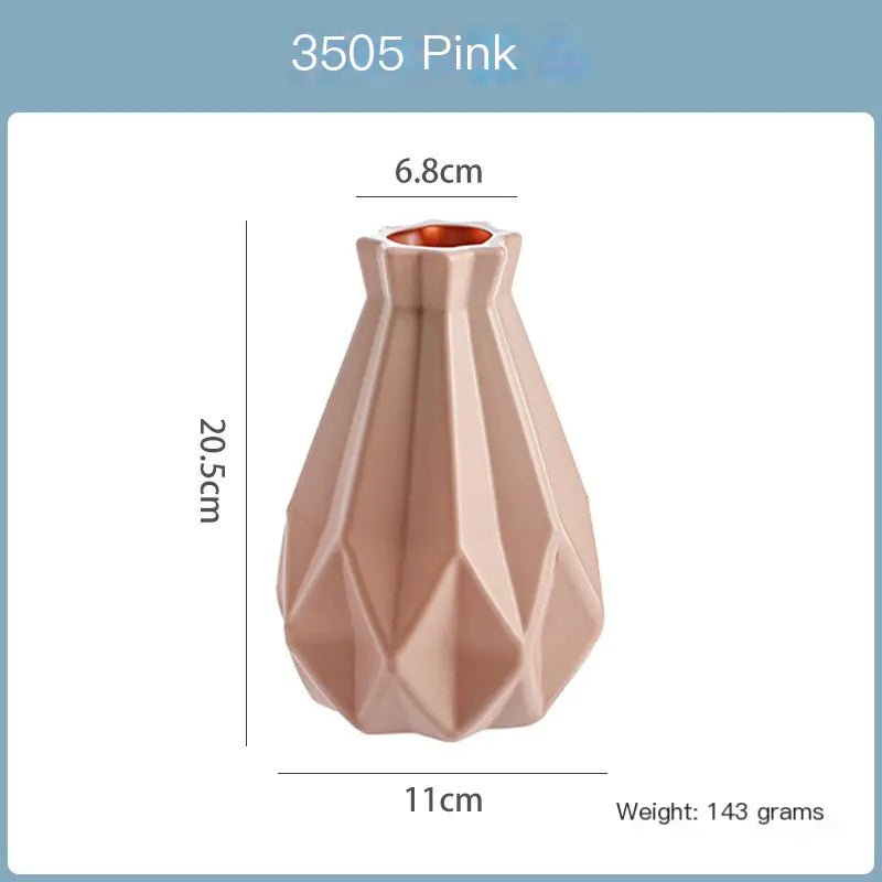 Modern Plastic Flower Vase for Home Decoration (1pc)