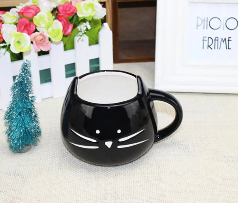 Creative Black and White Cat Ceramic Mug