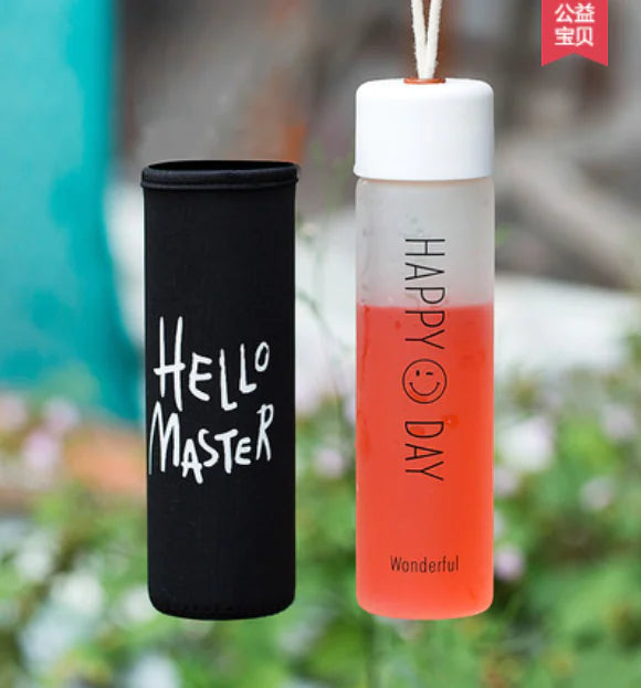 Korean Cute Portable Glass Cup for Students
