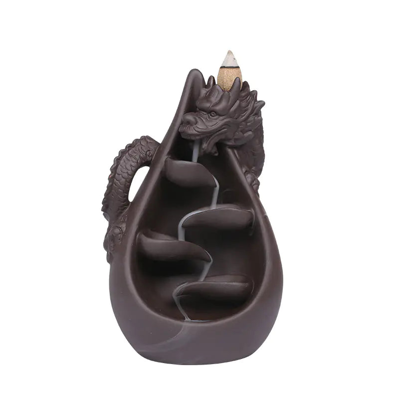 Chinese Dragon Backflow Incense Burner Home Decor